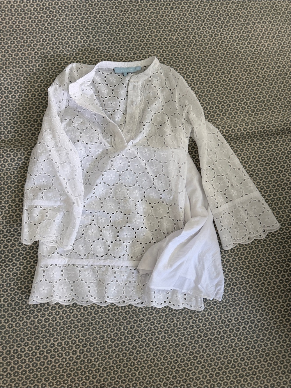 Hill house Attica xs Women's White Eyelet Tunic dress - Picture 4 of 4